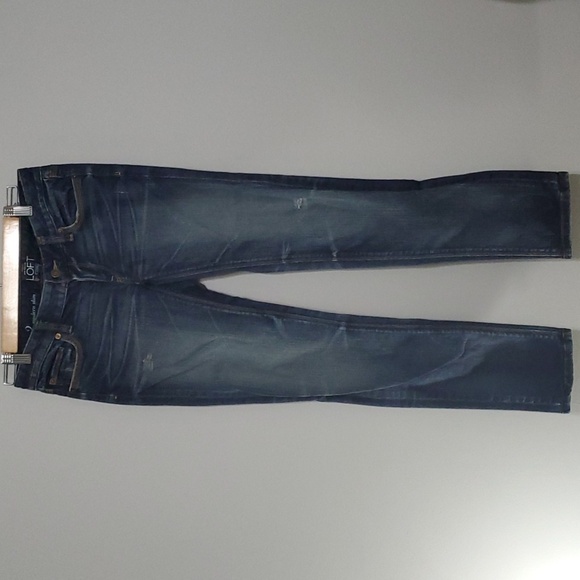 Ann Taylor LOFT jeans women's size 2 blue modern slim distressed - Picture 1 of 16